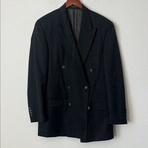 JOSEPH & FEISS Black Double-Breasted Men's Blazer 40 Tall